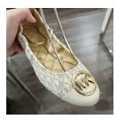 [S] MICHAEL KORS CARMEN TOE CAP BALLET MK SIG SM,VANILLA, 49S3CRFP1B-VANILLA (SMK335)