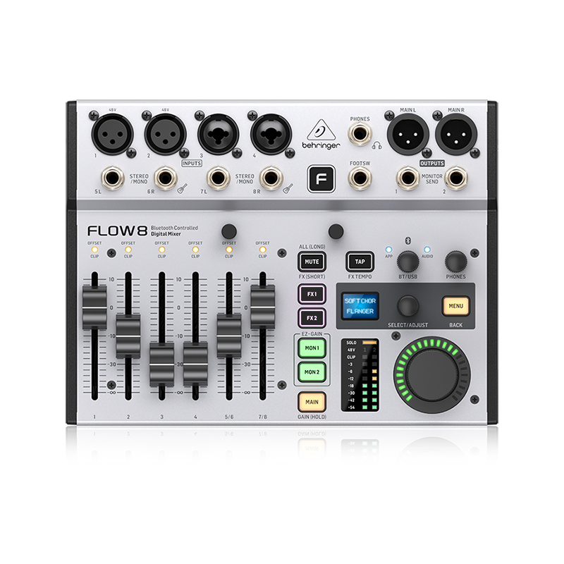 Behringer Flow 8 藍牙數位混音器｜8軌 USB 錄音介面