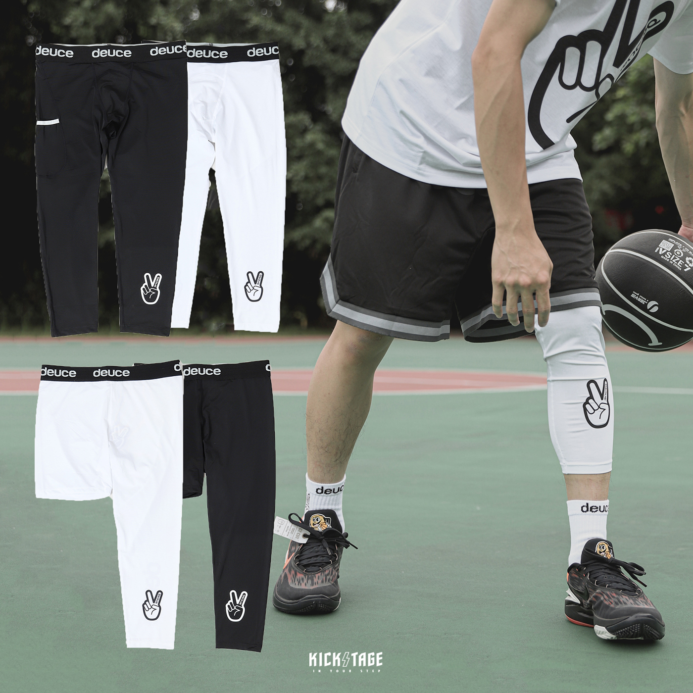 [售出無退換]男款 Deuce Brand Basketball Tights LOGO 7分 籃球 運動 內搭 雙腿 束褲【DE006】單腿束褲【DE007】ABshorts