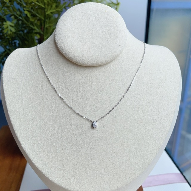 18K金泡泡鑽石項鏈 - 水滴形