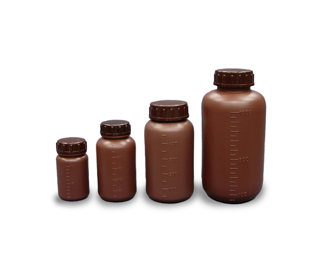 Bottle, Wide-Mouth,Amber, PE, Graduated