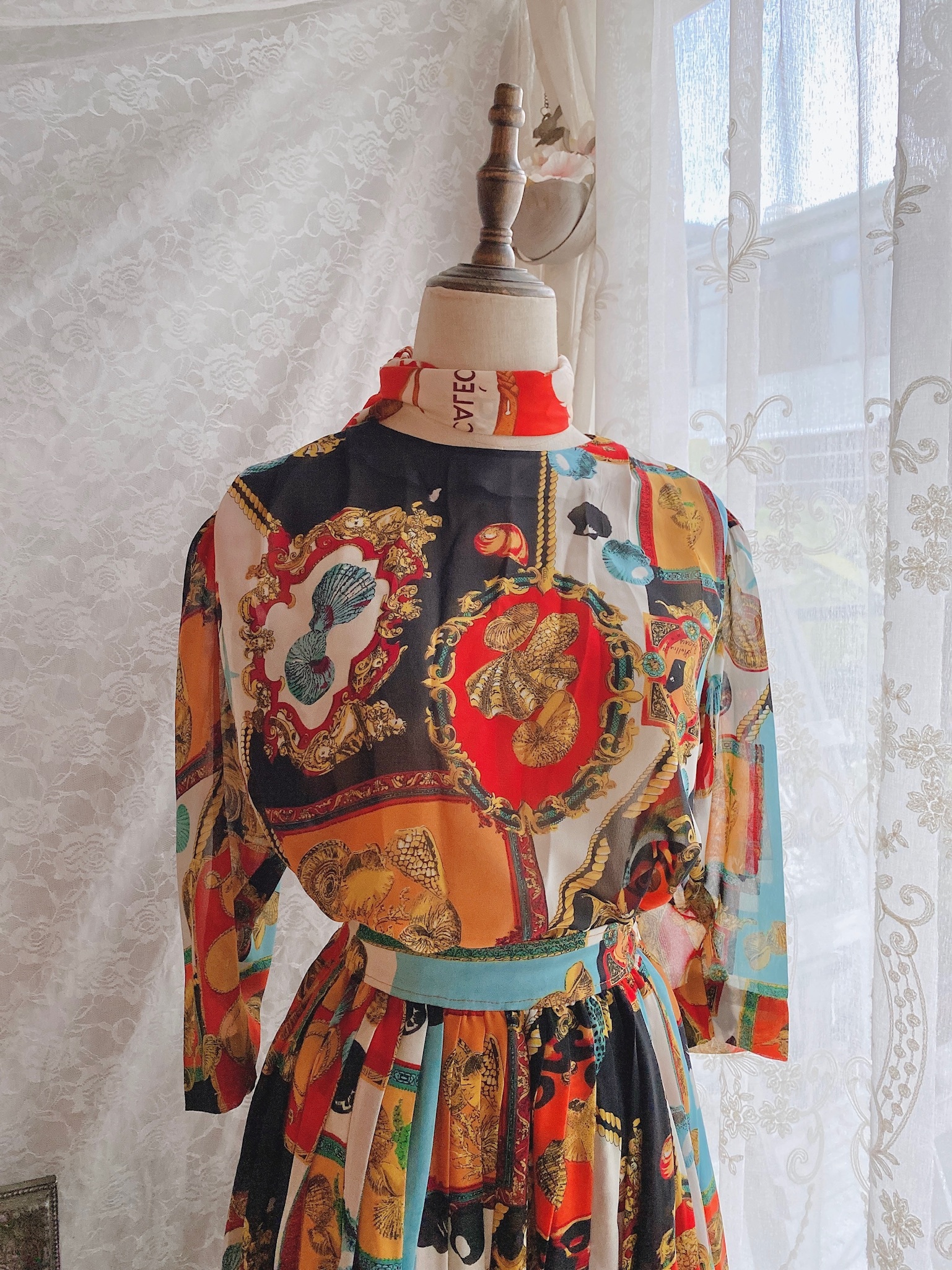 Vintage Set / 古著雪紡巴洛克套裝