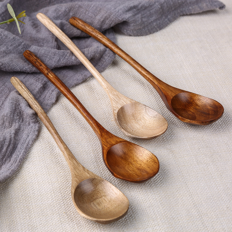 《2064》日式實木手工雕刻圓柄湯匙