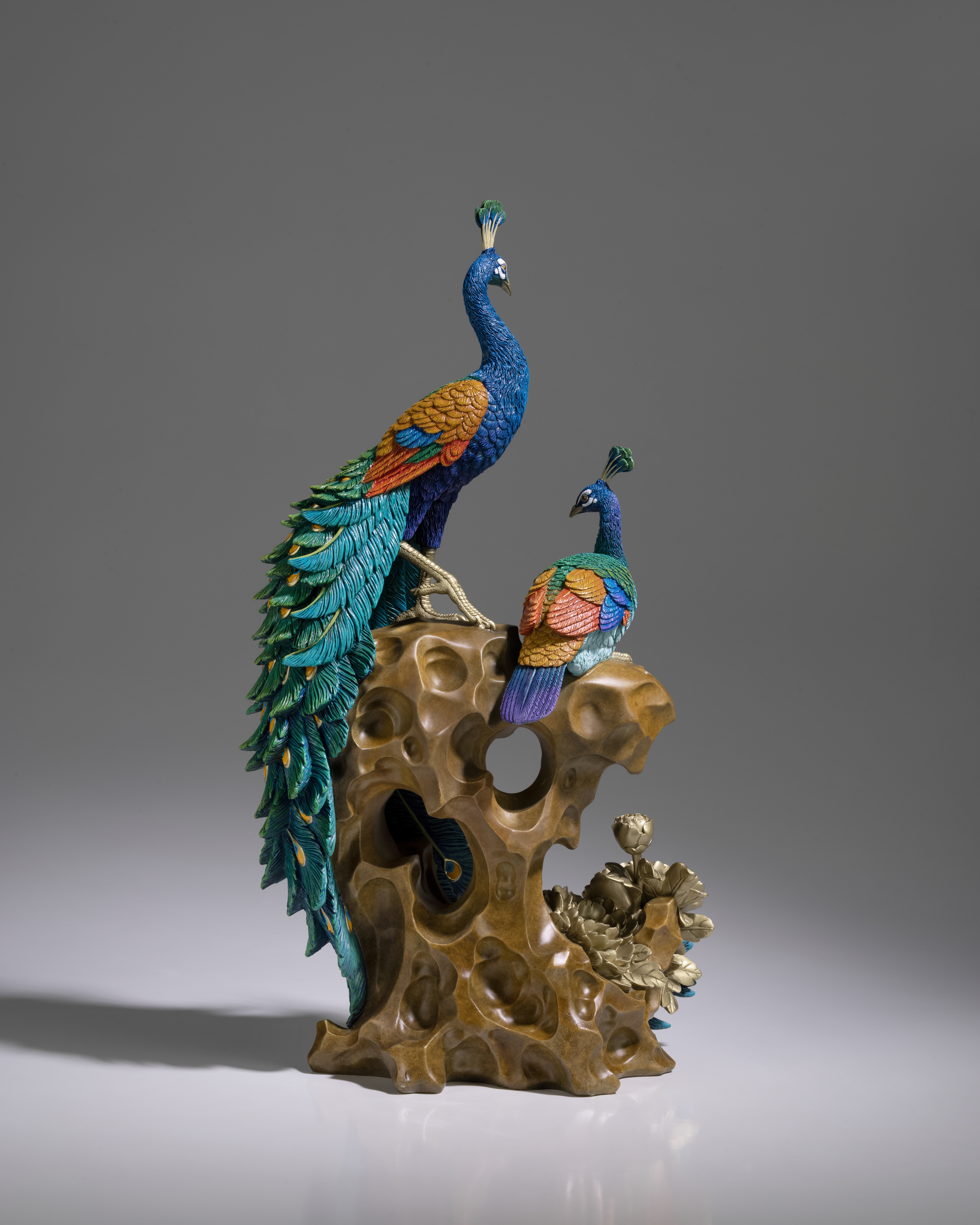 花開富貴(孔雀)｜銅作工藝品