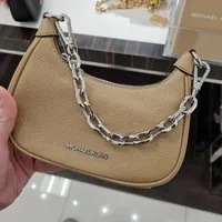 [S] MICHAEL KORS 35R3G4CC5L CORA MINI ZIP POUCHETTE LEATHER,CAMEL, 196163767758 (SMK372)
