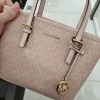 [S] MICHAEL KORS 35T9GTVT0B JET SET TRAVEL XS CRYLIC CONVERTIBLE TZ TOTE BAG,DARK POWDER BLUSH, 196163114248 (SMK373)