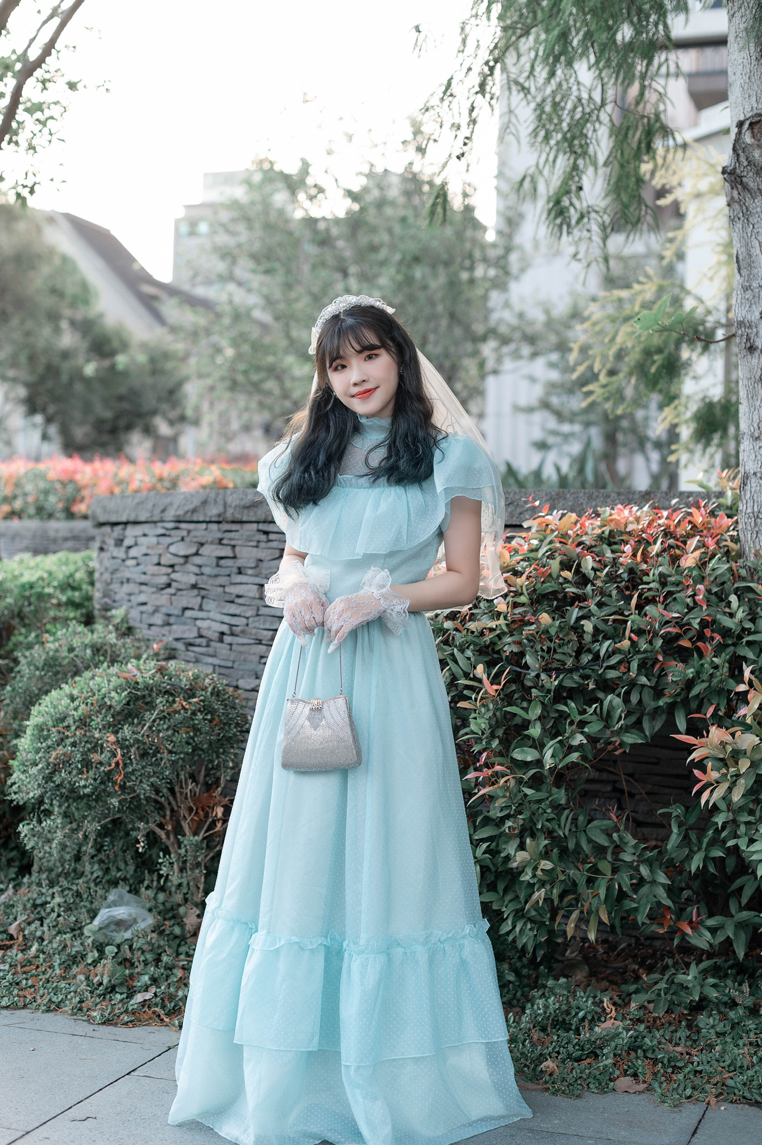 Vintage GUNNE SAX Dress / 仙度瑞拉小高領水玉禮服