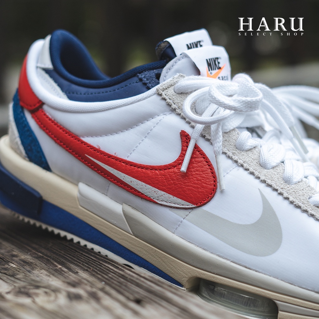 HAru] sacai x Nike Cortez 4.0 紅藍白黑灰阿甘鞋解構慢跑鞋DQ0581-100-001