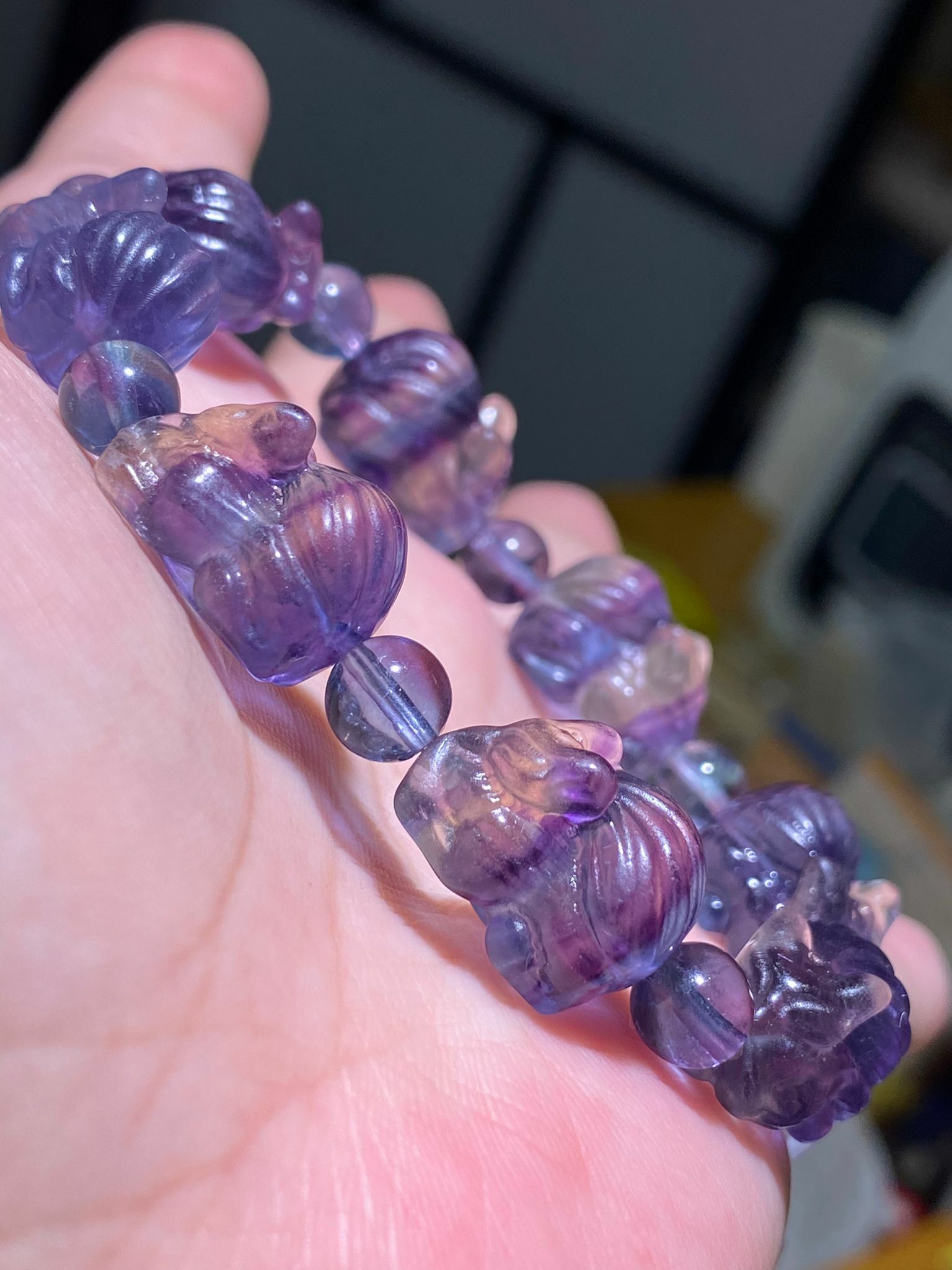 紫藍螢石趴趴九尾狐手串(B)