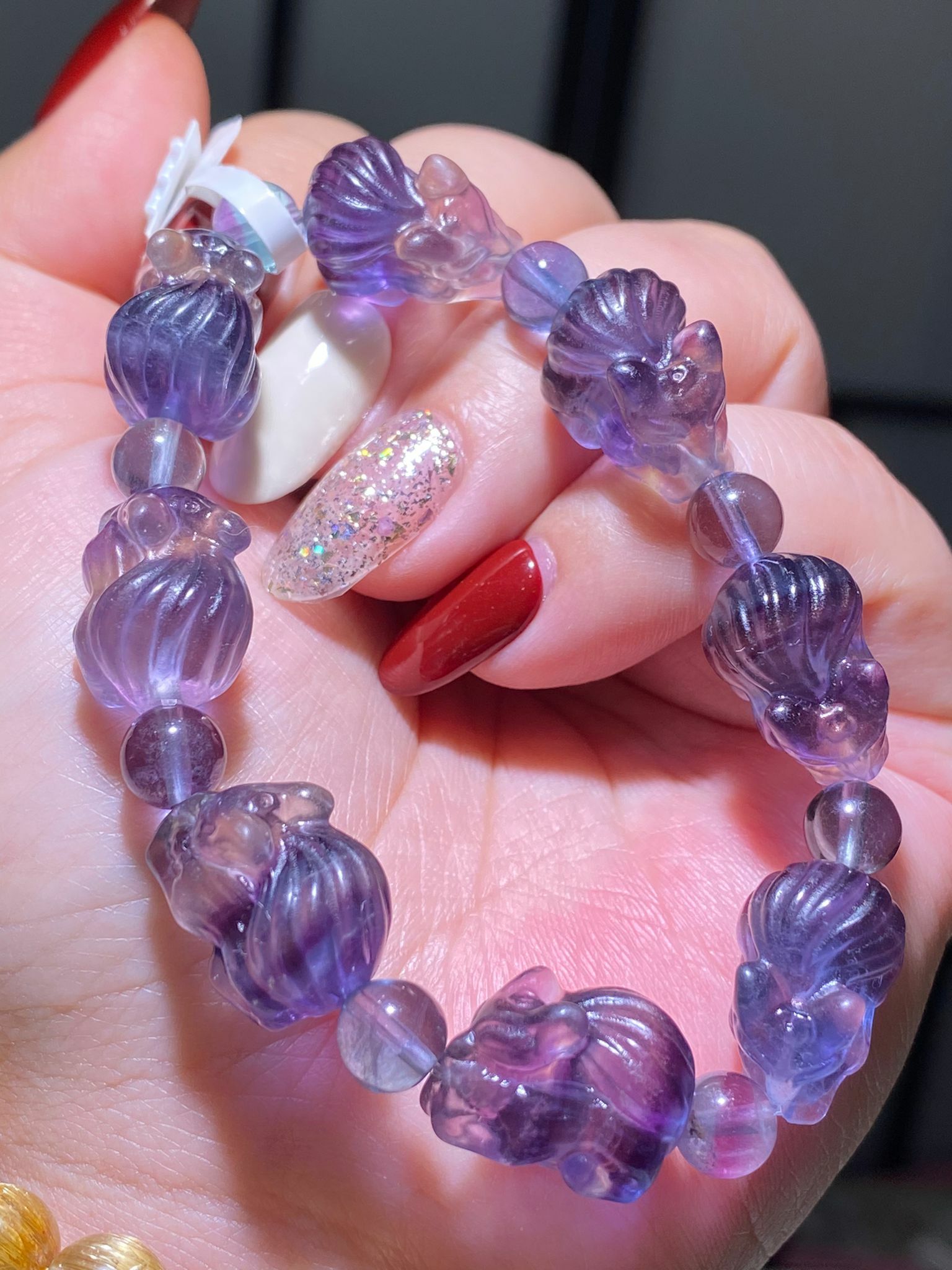 紫藍螢石趴趴九尾狐手串(B)