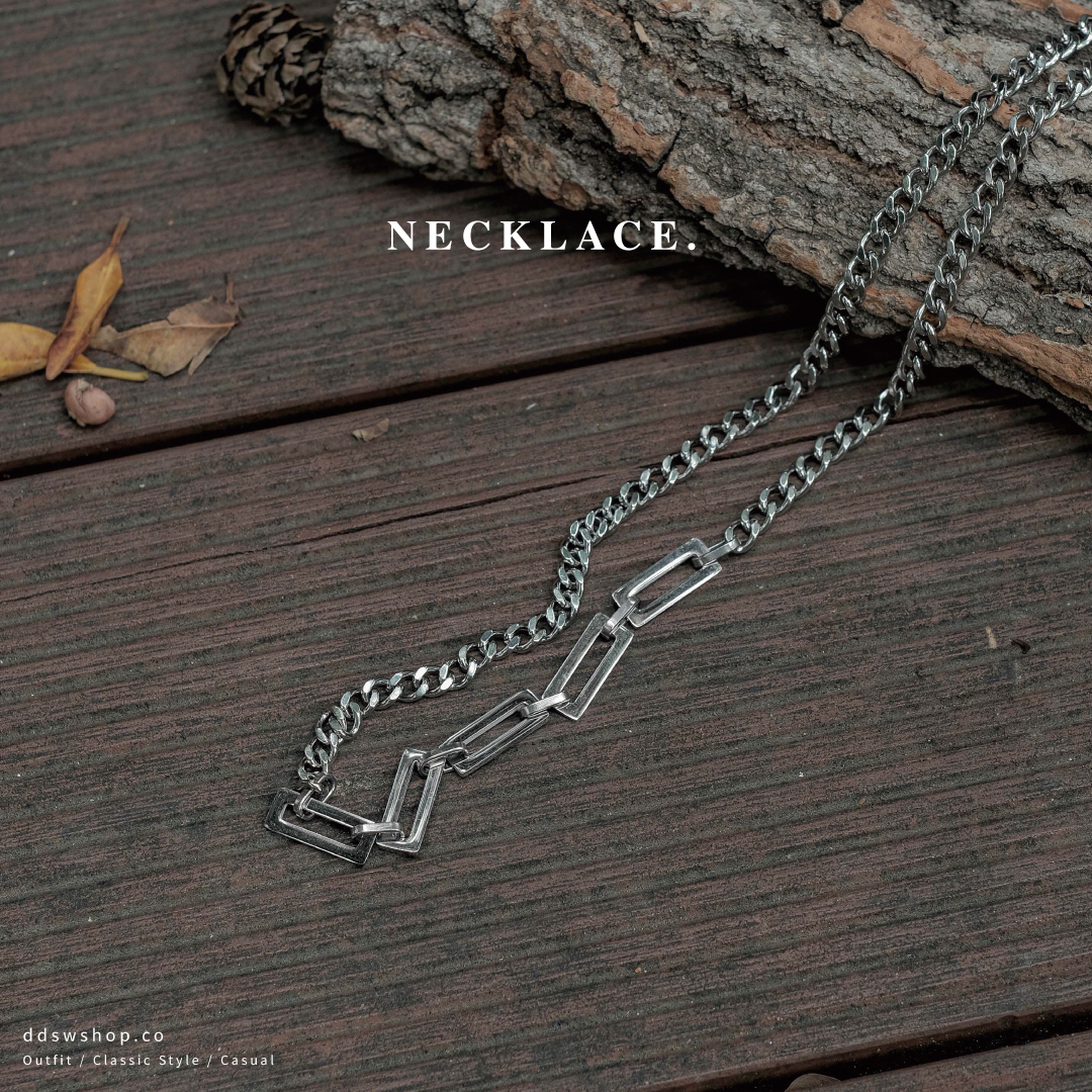 D.ecorate 方形古巴拼接項鍊