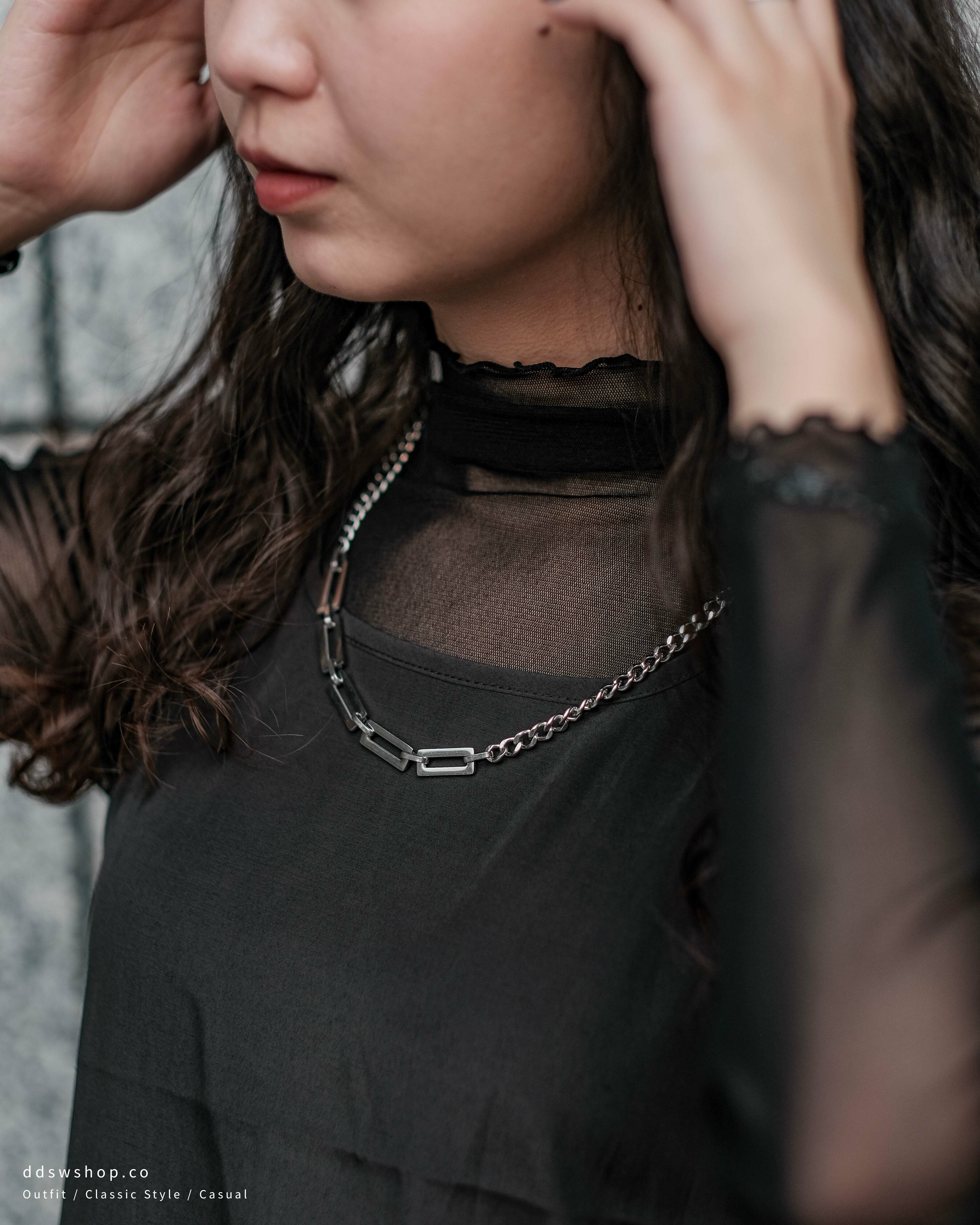 D.ecorate 方形古巴拼接項鍊