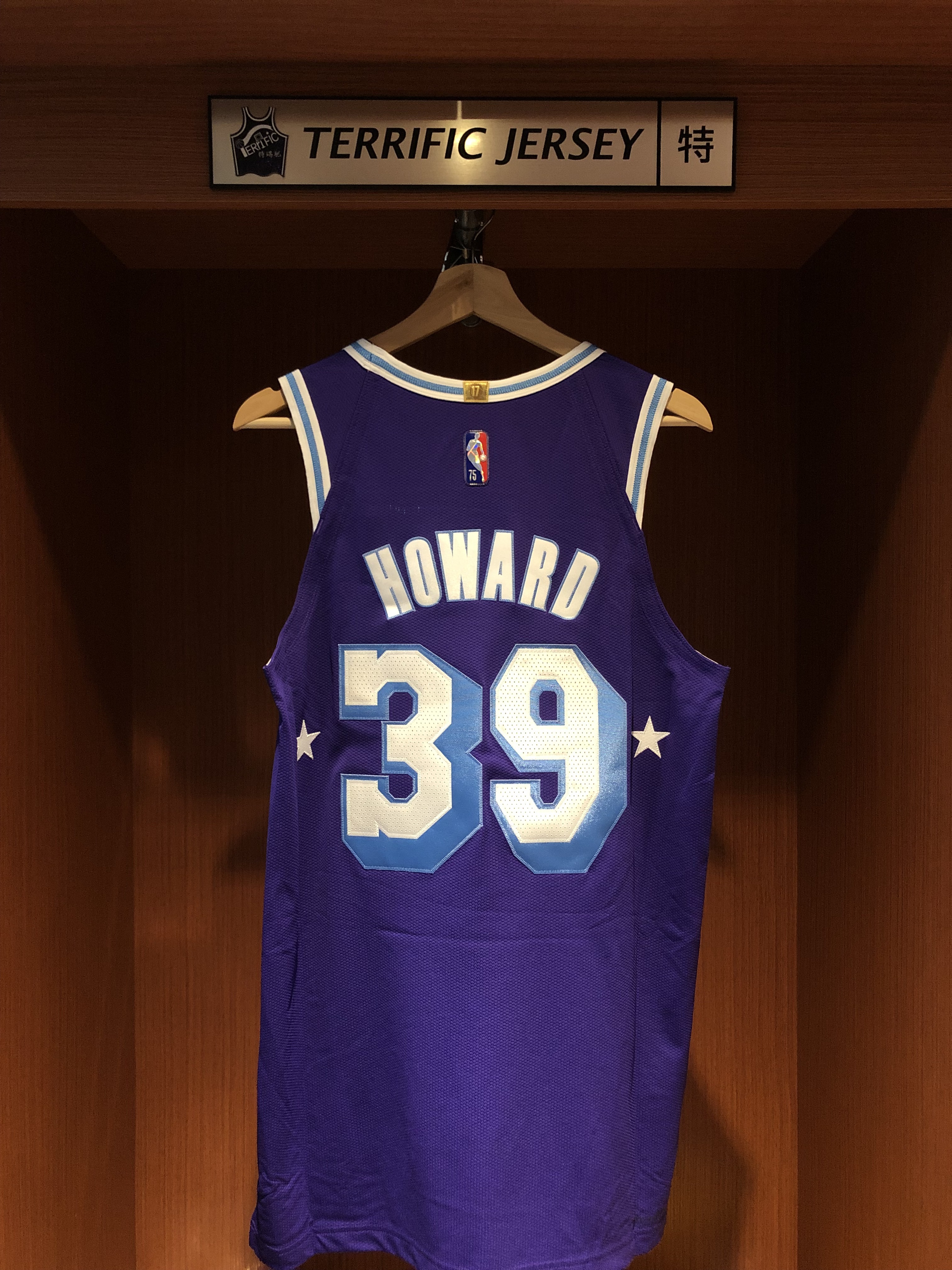 NBA球衣 Dwight Howard 洛杉磯湖人城市 75周年 鑽石標 City Nike Authentic 球員版 電繡 含贊助商標 全新
