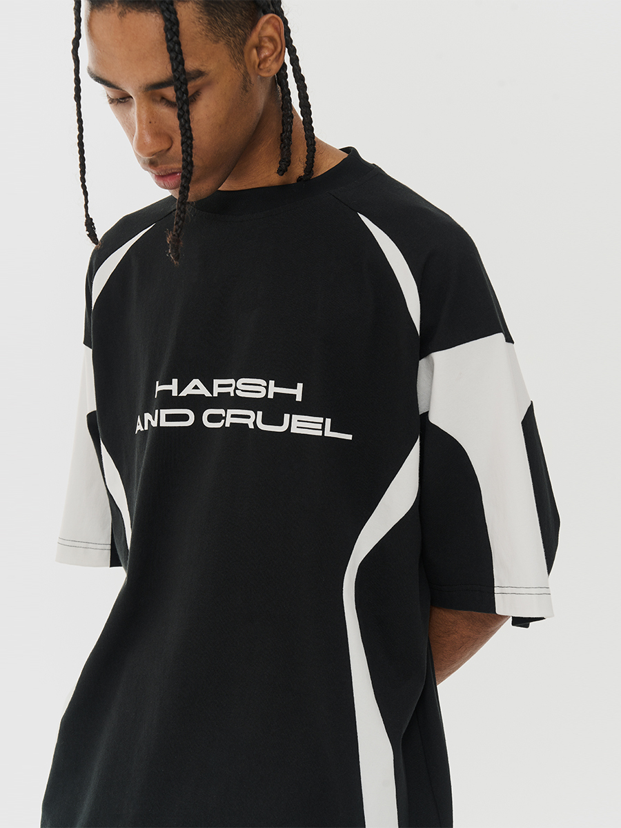 Harsh and Cruel 23SS 拼接層次微解構Logo排版短袖 HZ232020183