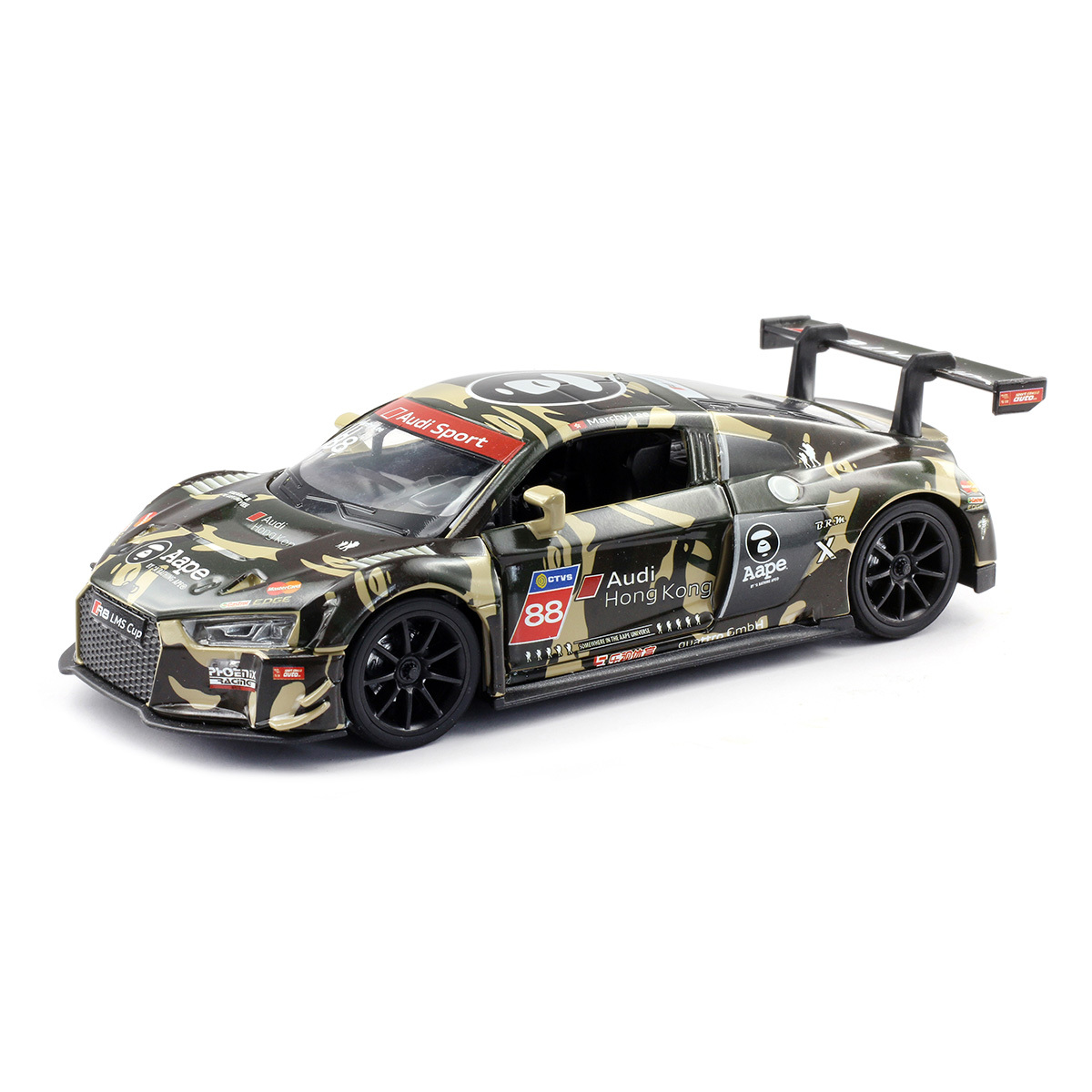 合金模型車 - 1:32 Audi R8 LMS #88 AAPE 迷彩綠