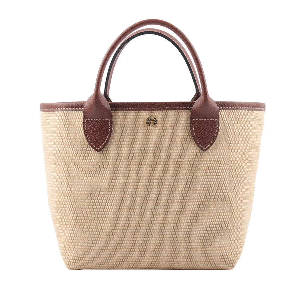 【LONGCHAMP】S號 LE PANIER PLIAGE 草編二用包(棕色)