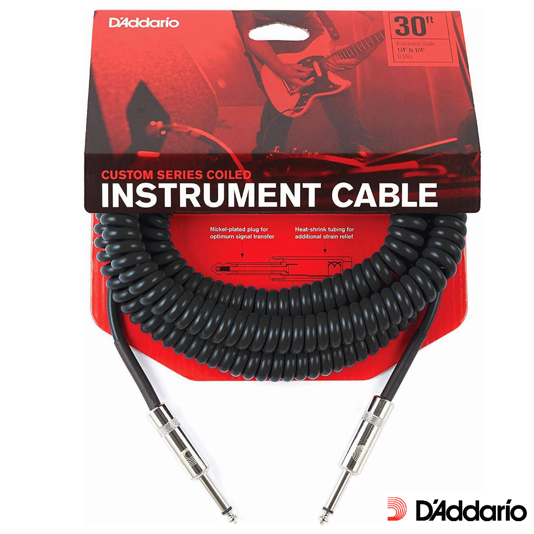 Daddario Planet Waves PW-CDG-30BK 30呎 樂器 導線 捲捲線