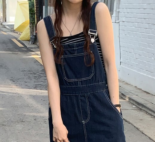 韓國Dejou授權 簡約柔軟條紋撞色彈性小背心