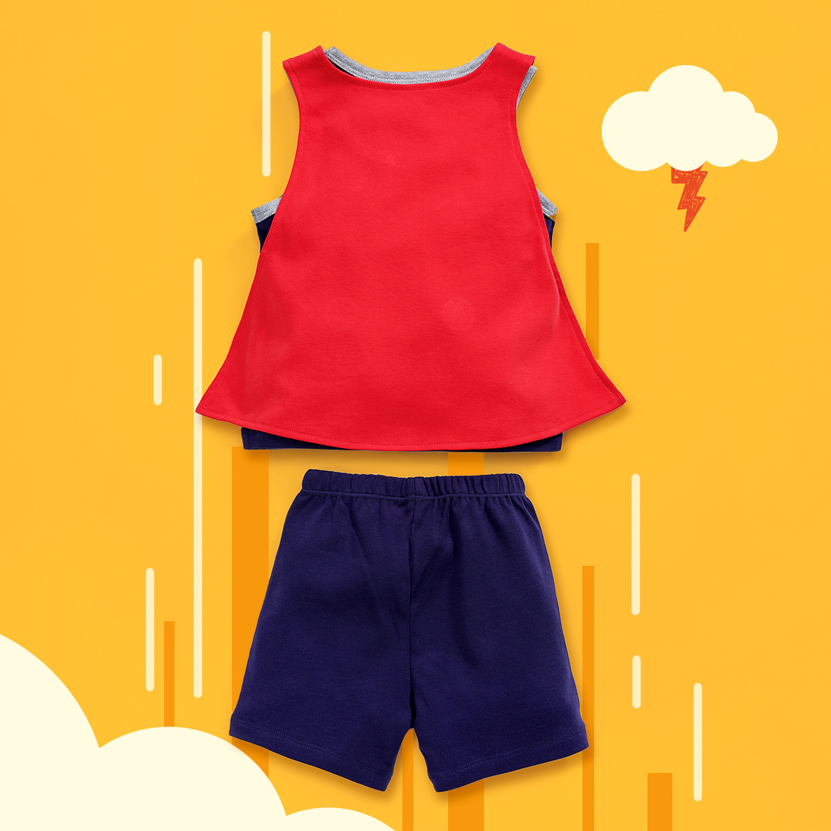 OMSET02_「雷B」背心連披肩套裝