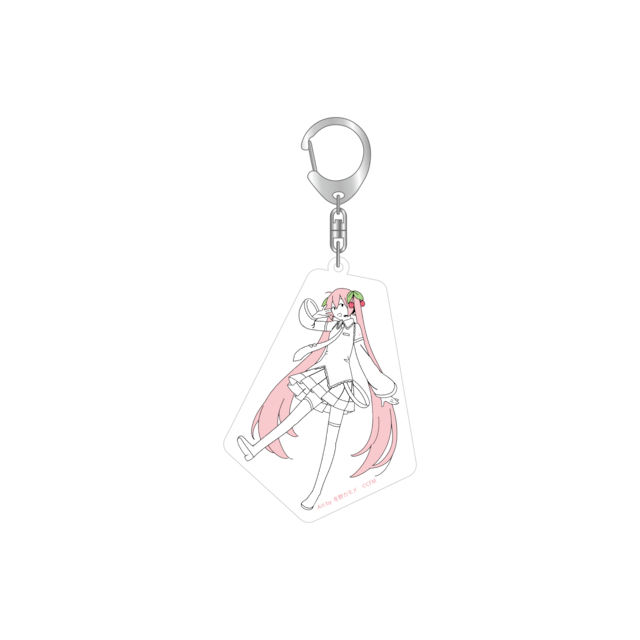 初音未來-壓克力鑰匙圈-桜ミクアクリルキーホルダー(冬野カモメ)