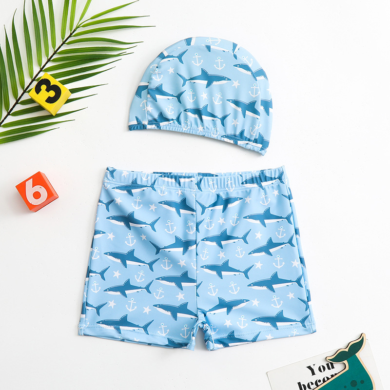 AF04BL_SS23_C🦈淺藍色鯊魚泳褲+帽