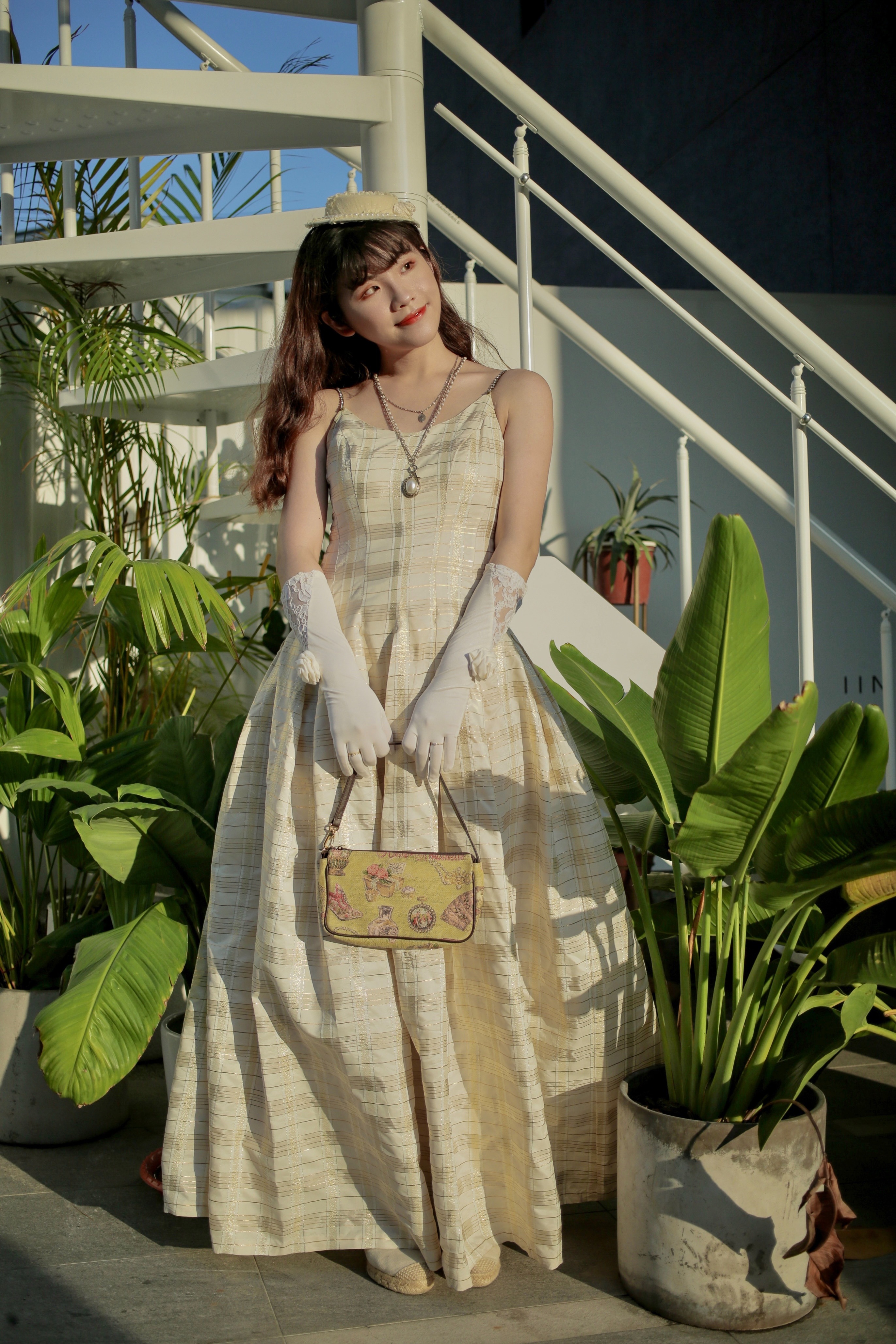 Vintage Dresses from Jessica McClintock (Gunne Sax Collection) / 金色肩帶水鑽古董禮服