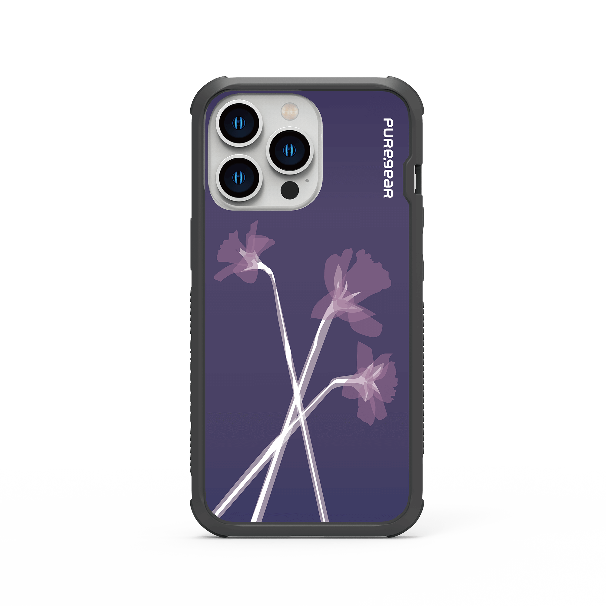 iPhone 13/12/11 輕坦克防摔手機殼 / 紫花 (花卉系列)