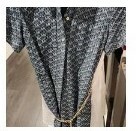 [S] MICHAEL KORS ALLOVER LOGO BELT CHAIN DRESS,INDIGO RINSE, JS381HG81Z-INDIGO (SMK395)