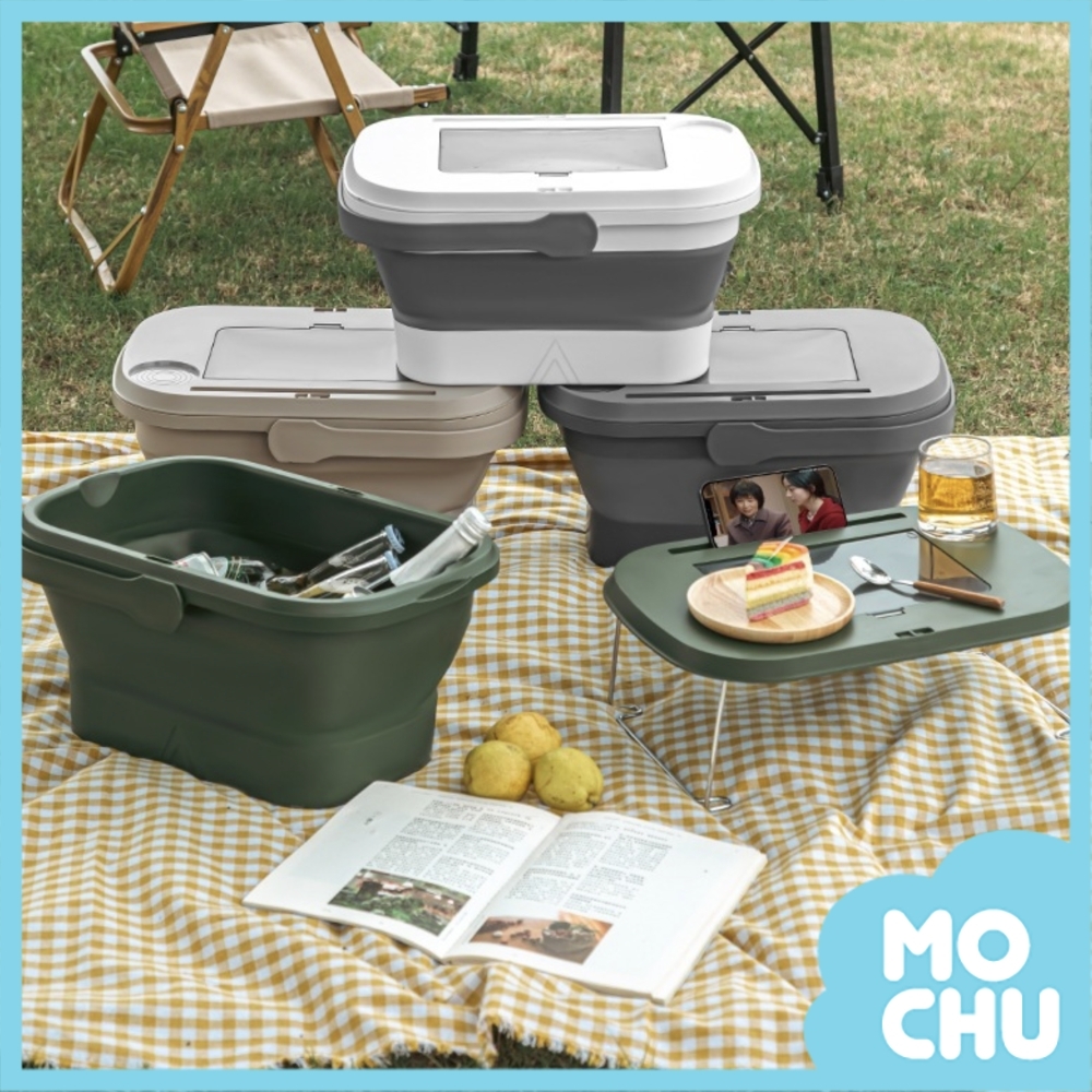 可折疊多功能野餐提籃(有餐具格)(四色)