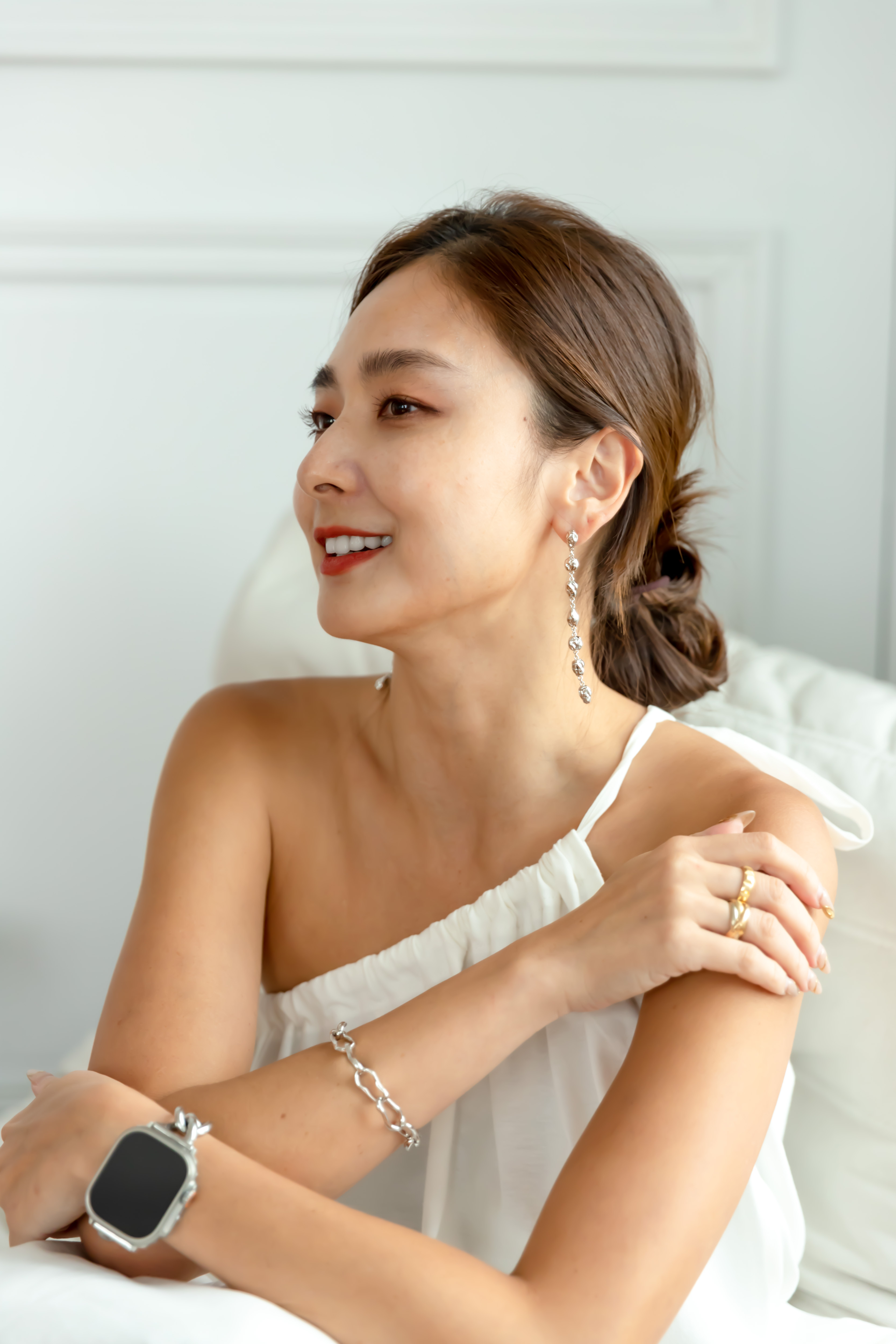 Meteorite · 皺褶隕石流線耳環（銀色）