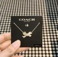[S] COACH CG079 RIBBON PENDANT NECKLACE,GOLD, 889295500743 (SCO265)