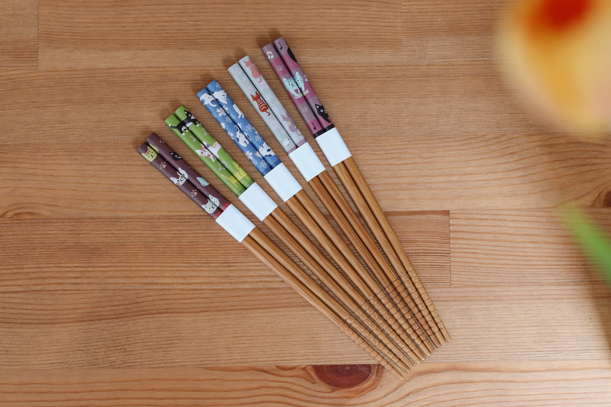 日本 開運貓咪印花 竹筷
