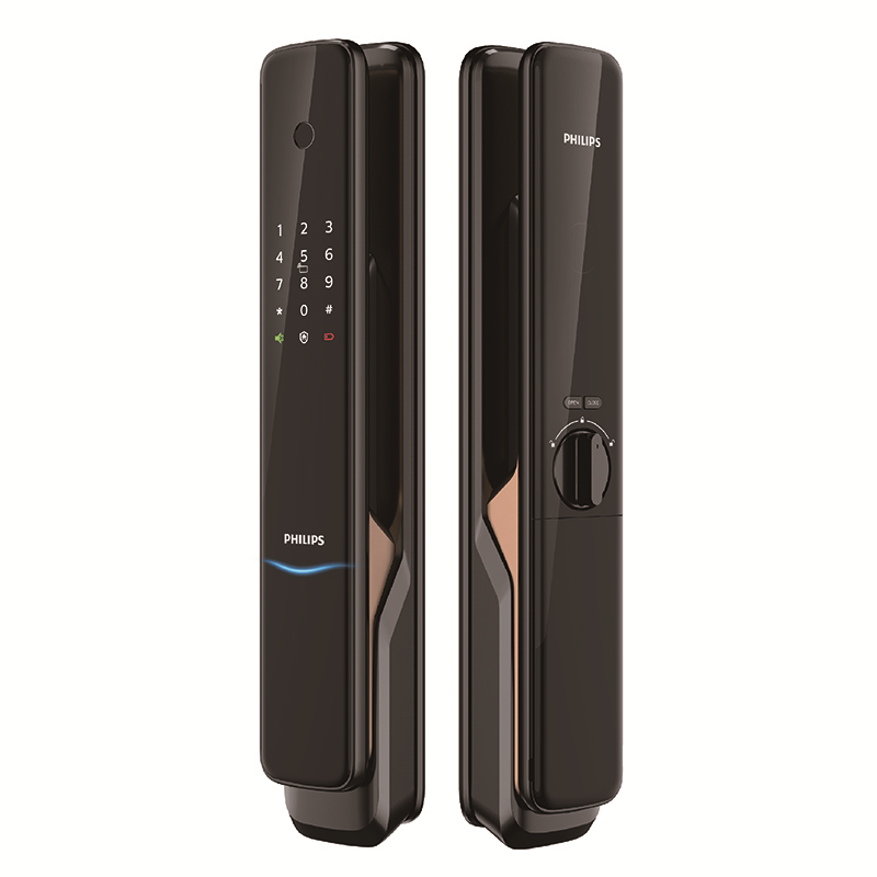 (旗艦機推廣價!) 飛利浦 Easykey 9300 推拉式智能鎖 (紅古銅) （原廠安裝費另付）