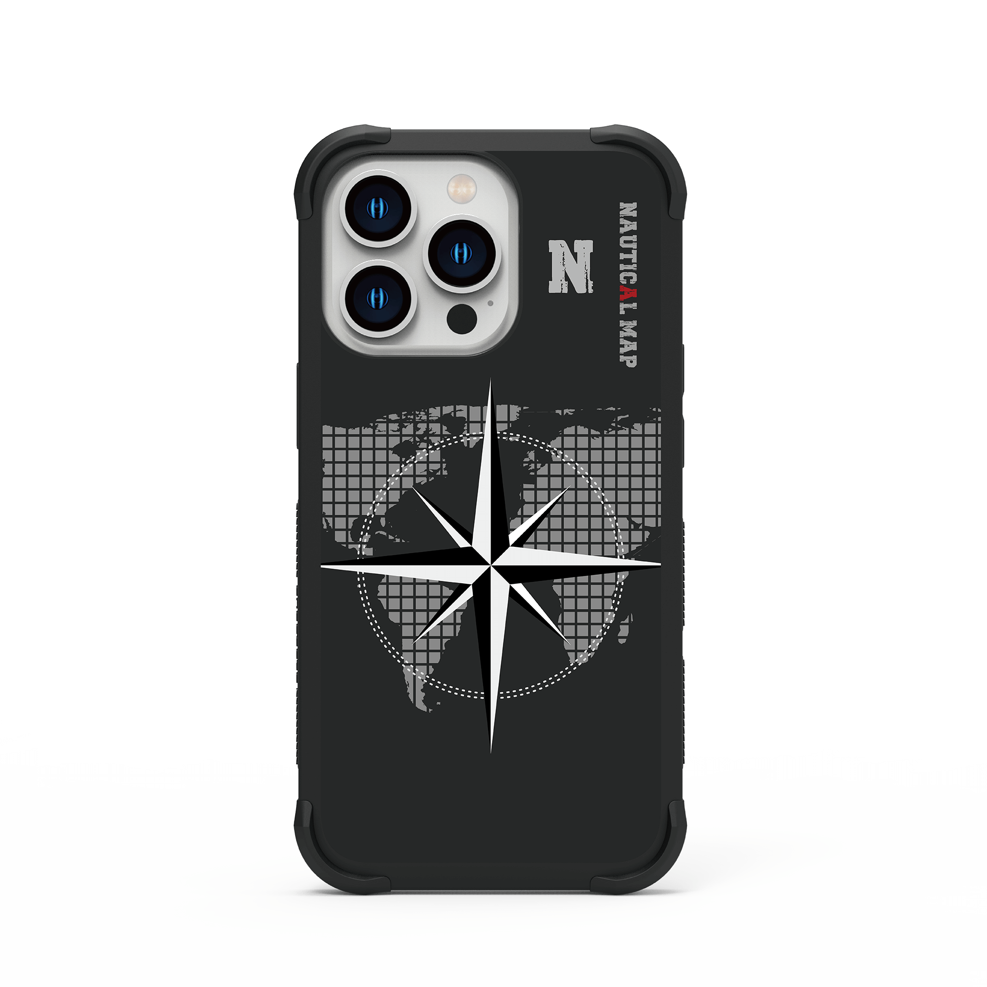 iPhone 13/12/11 坦克軍規防摔手機殼 / 航海指針 (簡約風格)