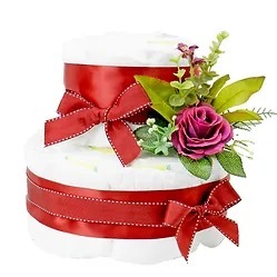 雙層鮮花尿片蛋糕