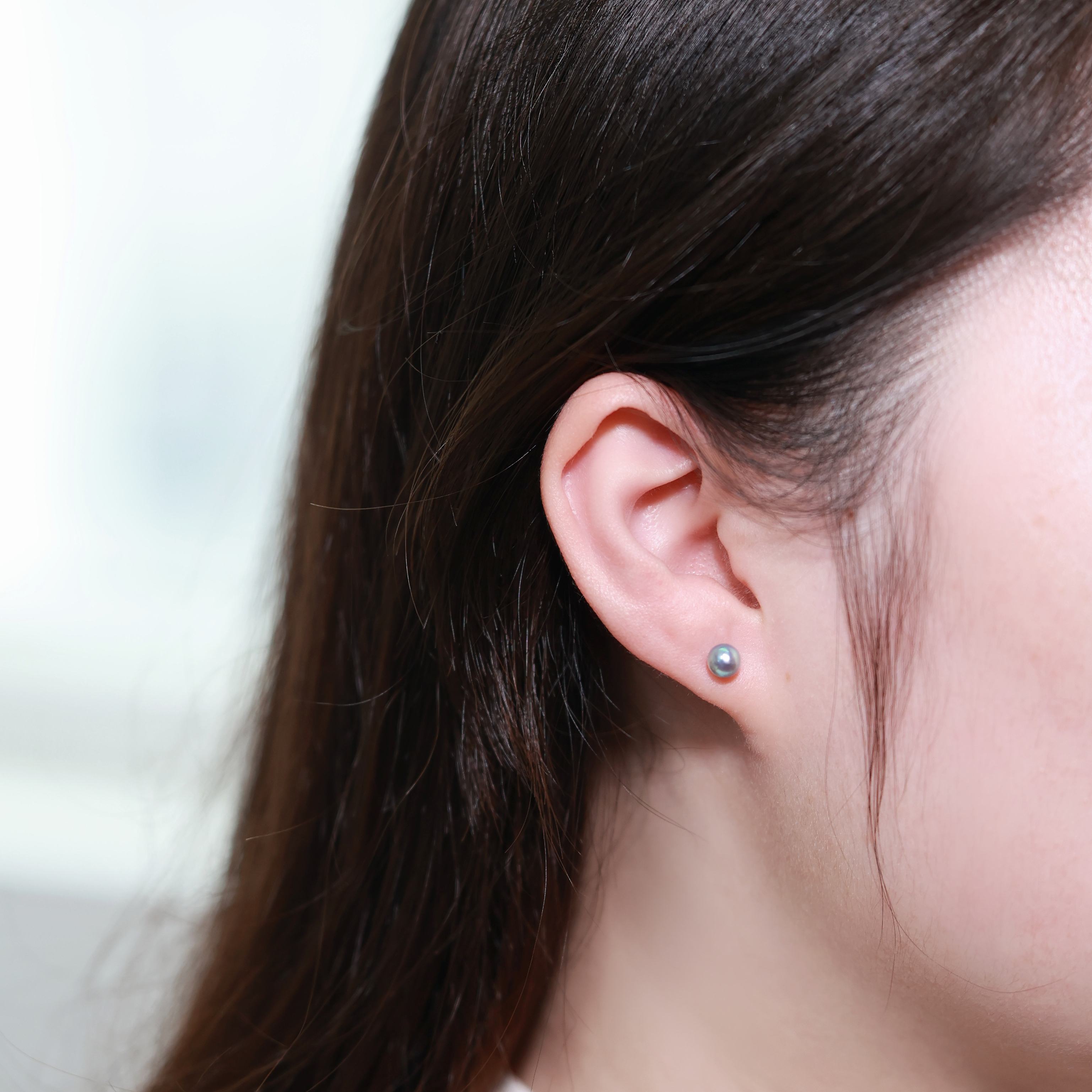 𝑵𝒆𝒘! 🌑氣質灰Akoya珍珠耳環（產品編號：EG004）