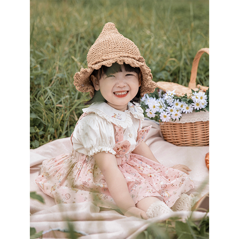 H137PK_SS23_C🐰粉色童話風兔兔背心連身裙