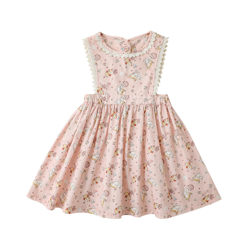 H137PK_SS23_C🐰粉色童話風兔兔背心連身裙