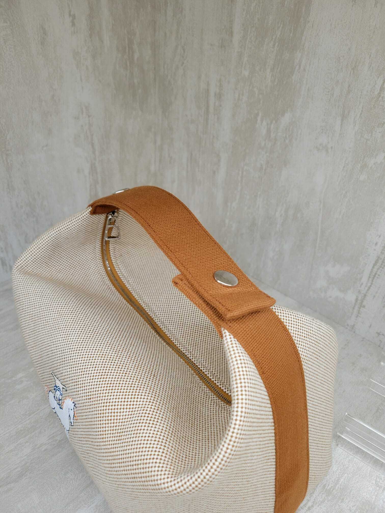 Hermes Bride-a-Brac Cabriole case print biscuit GM 飯盒包啡色圖案 GM