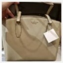 [S] KATE SPADE WKRU6948 MONET PEBBLED LEATHER LARGE COMPARTMENT TOTE,LIGHT SAND, 196021077104 (SKS591)