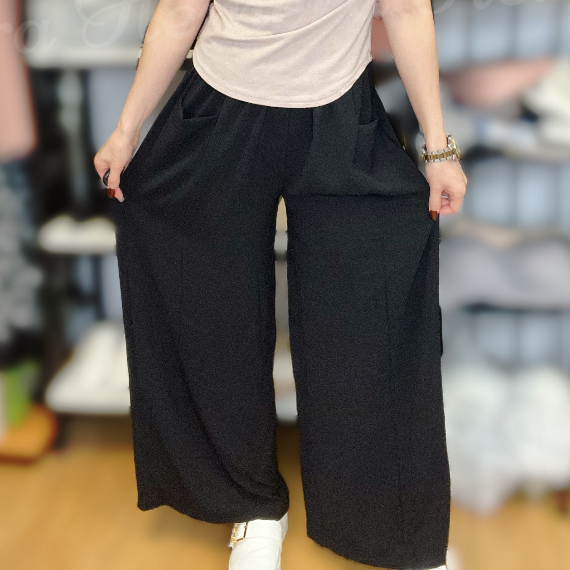 PT23W0444 像裙也像褲視覺減十公斤休閒鬆身褲