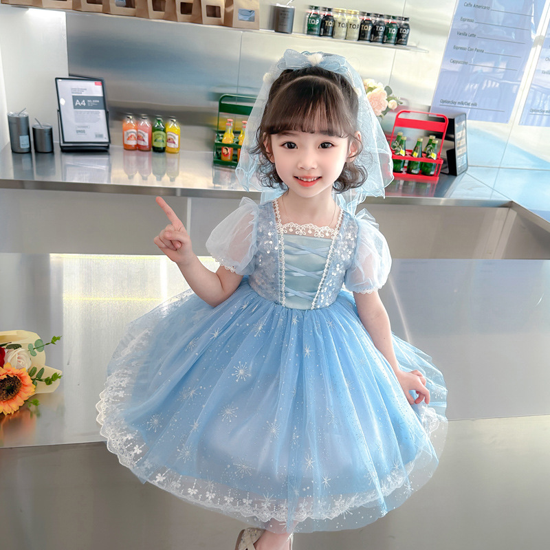 H138BL_SS23_C🩵👸🏻高貴冰雪公主裙連頭紗