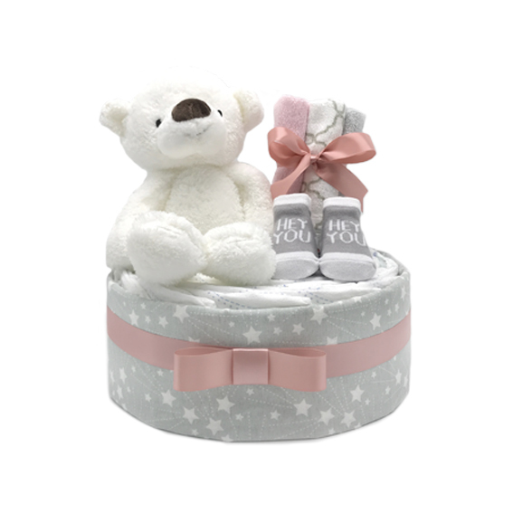 Q版女孩雪熊熊尿片蛋糕