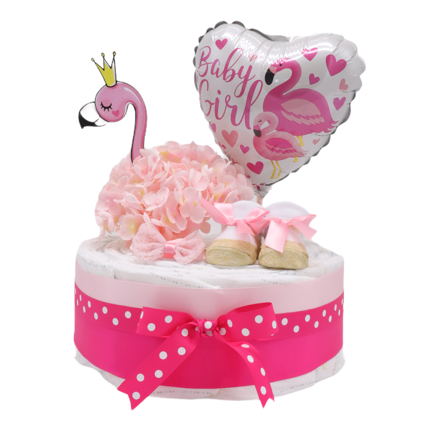 粉紅天鵝尿片蛋糕