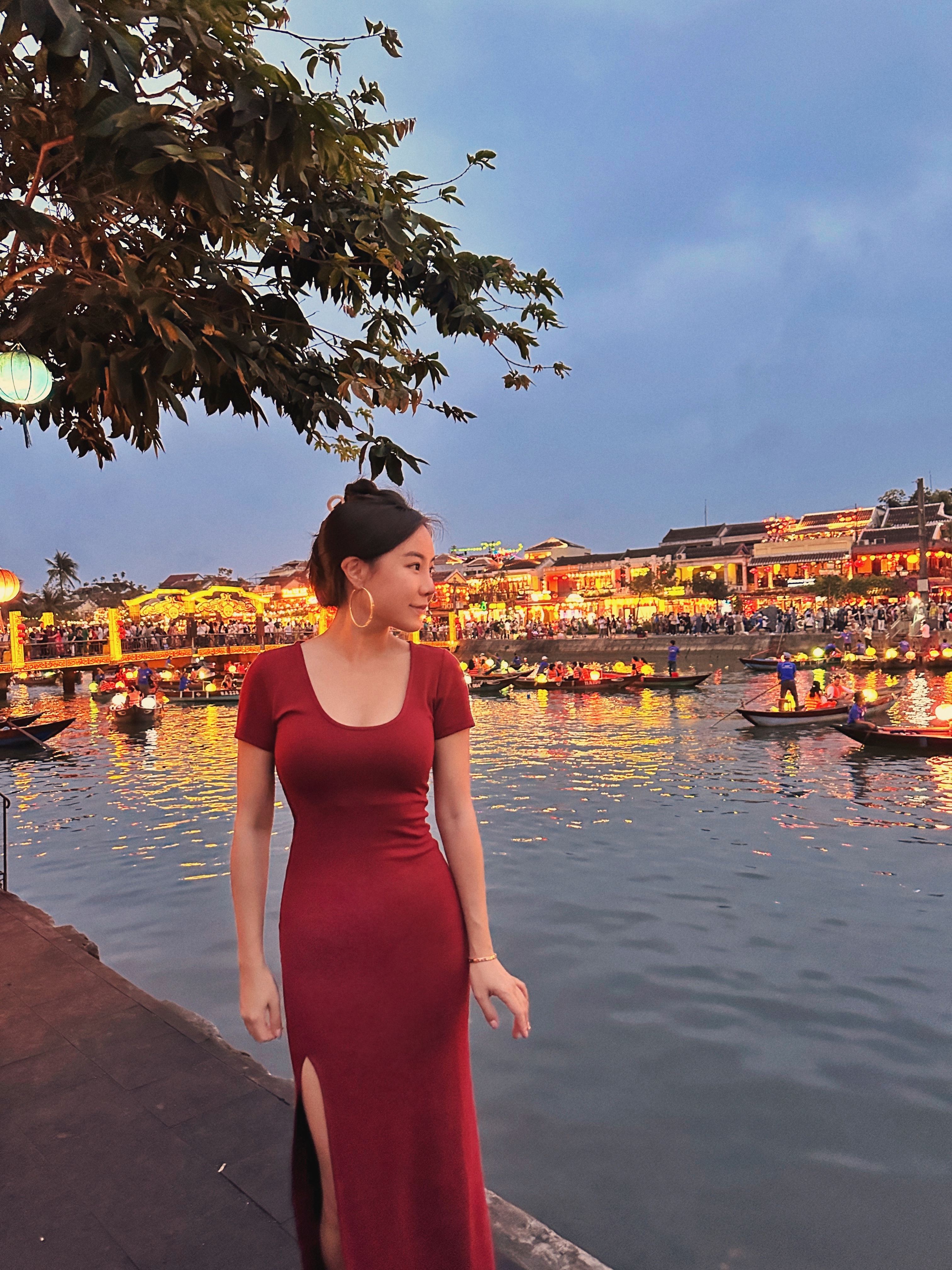 Amble 從容漫步 U領開衩太空棉長洋裝