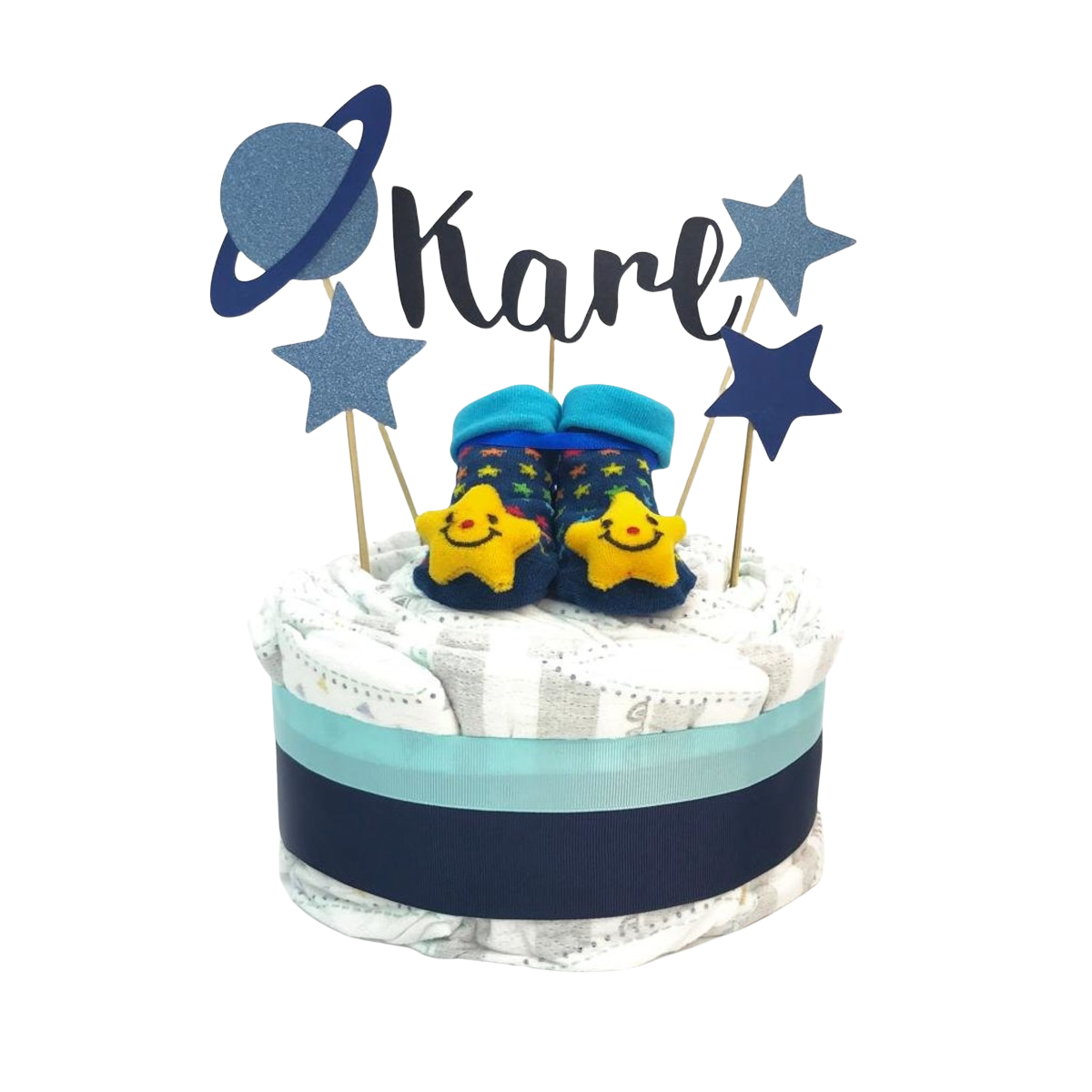 Q版星星襪仔尿片蛋糕