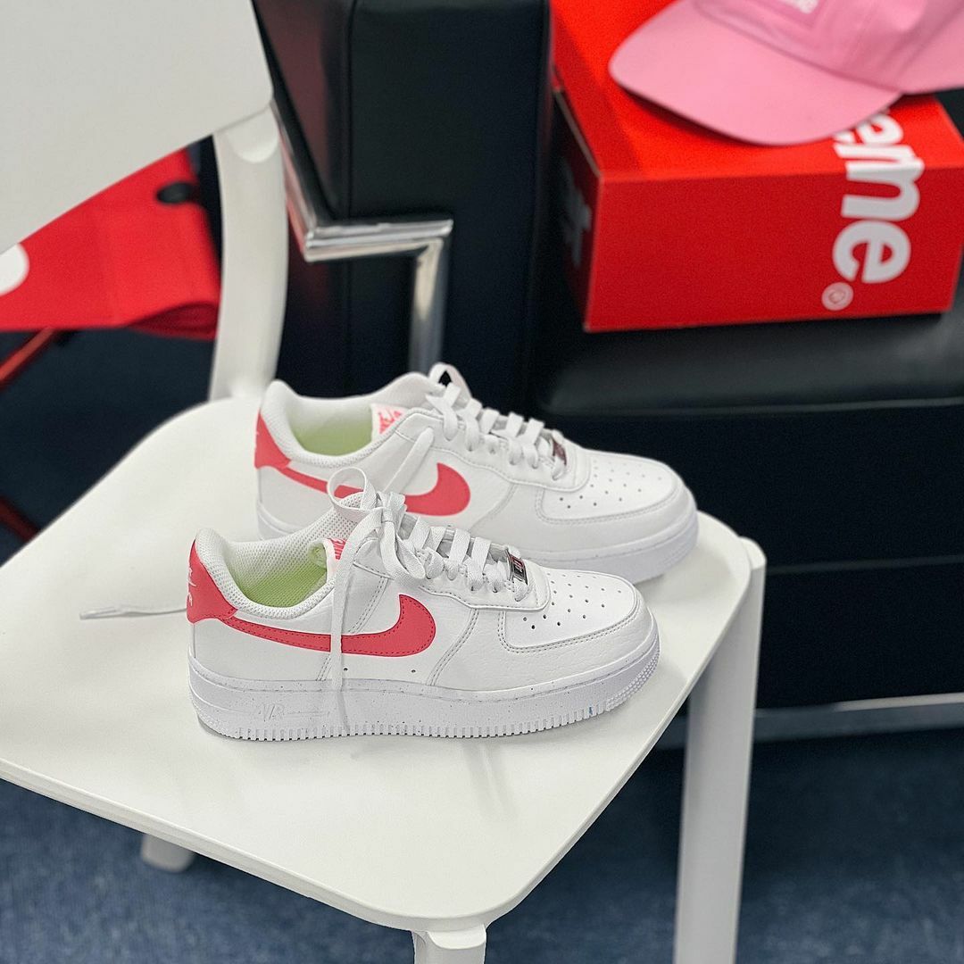 Nike Air Force 1 玫瑰紅 粉紅 紅色 再生材質 輕量化 白色 白鞋 AF1 DV3808-100