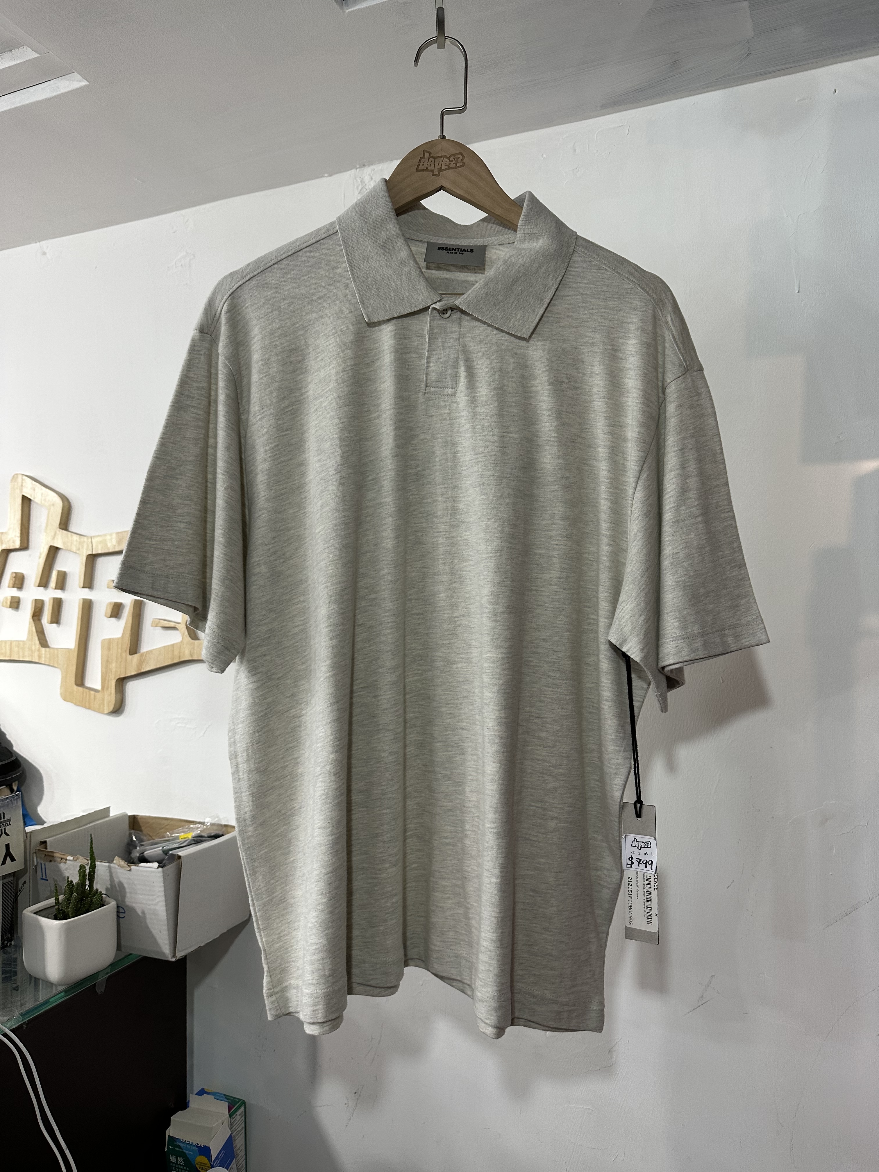 Fear of God Essentials Polo Light Heather Oatmeal