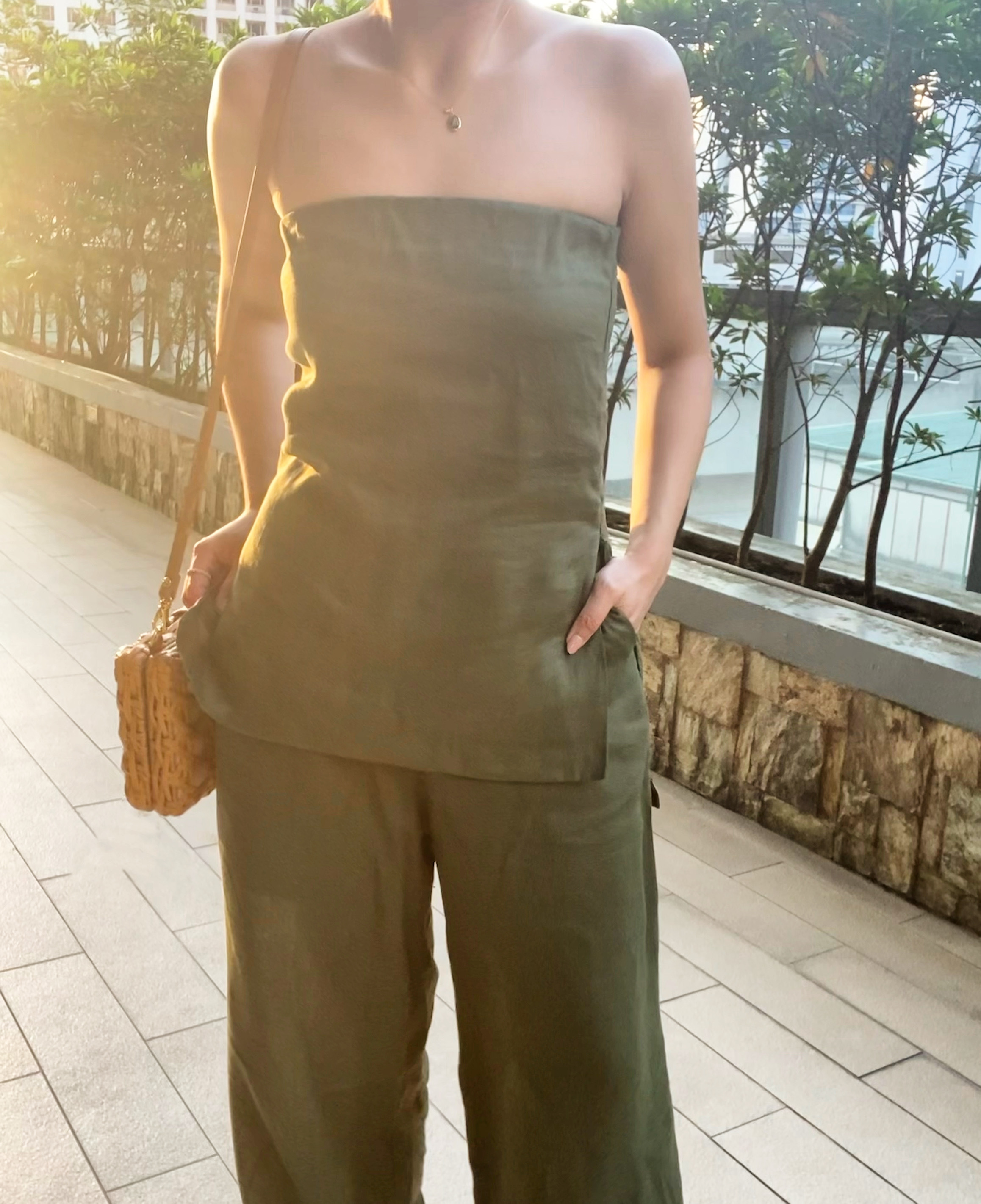 Palmer Linen Top + Pants Set - Juniper