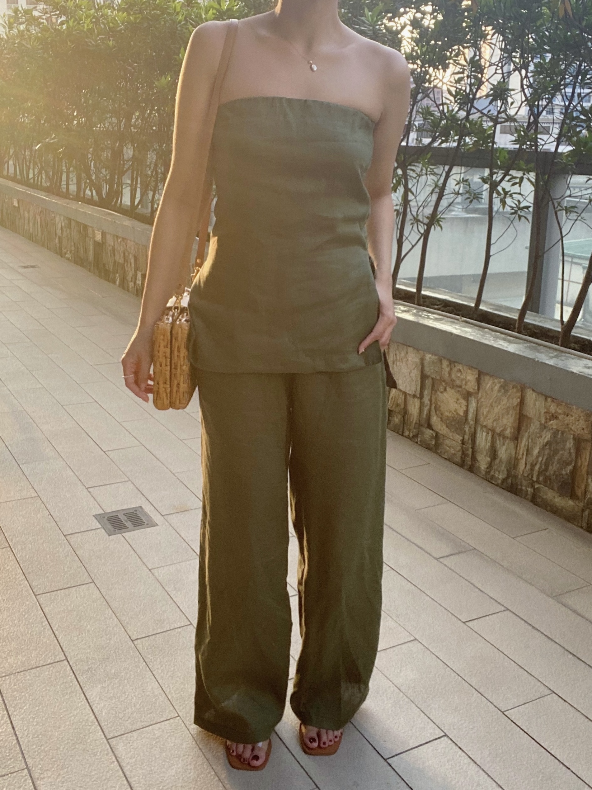 Palmer Linen Top + Pants Set - Juniper